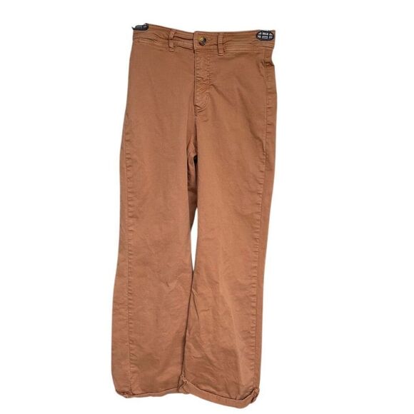 Marine Layer Women's Wide Leg Pants Size 4 camel Brown High-Rise Casual - Picture 3 of 8